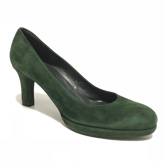 green low heel shoes